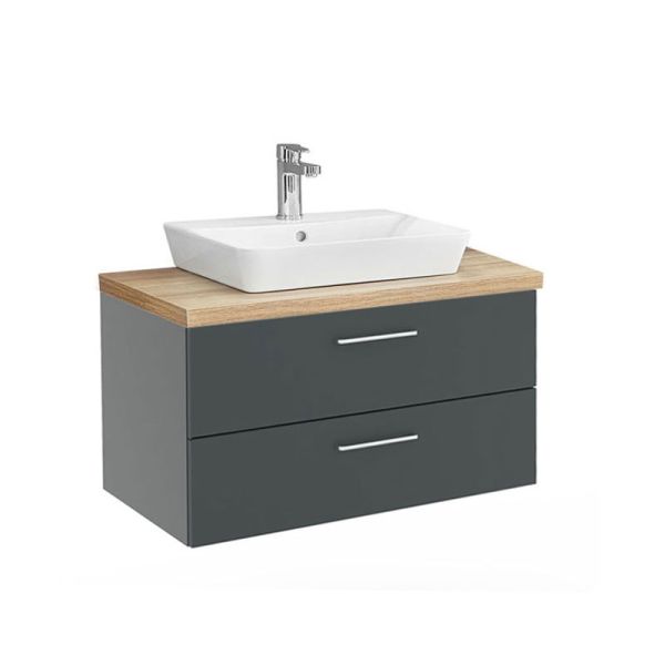 Pelipal PCON Aufsatzbecken mit Waschtischplatte und Unterschrank 92 cm