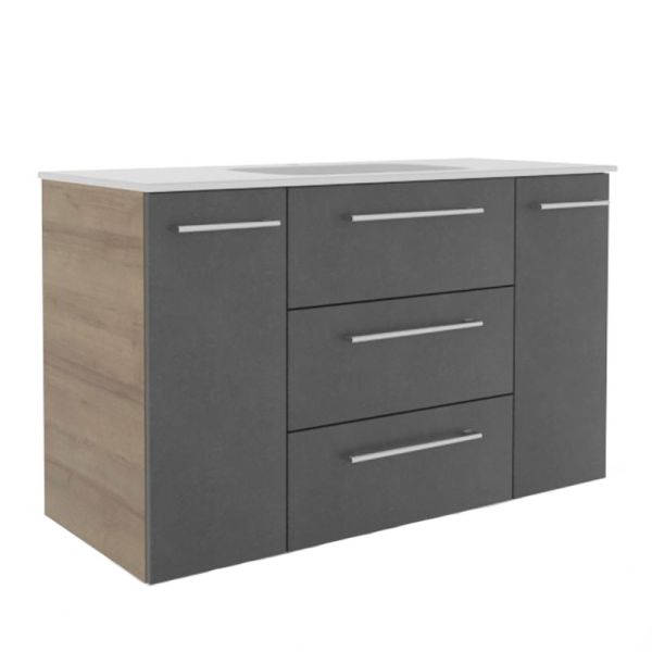 Pelipal PCON Mineralmarmor-Waschtisch mit Unterschrank 122 cm