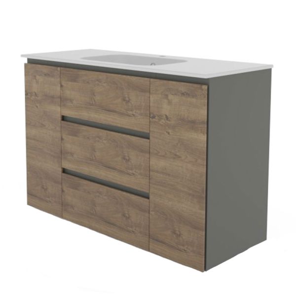 Pelipal PCON Mineralmarmor-Waschtisch mit Unterschrank 122 cm