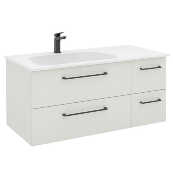 Pelipal PCON Mineralmarmor-Waschtisch mit Unterschrank 107 cm