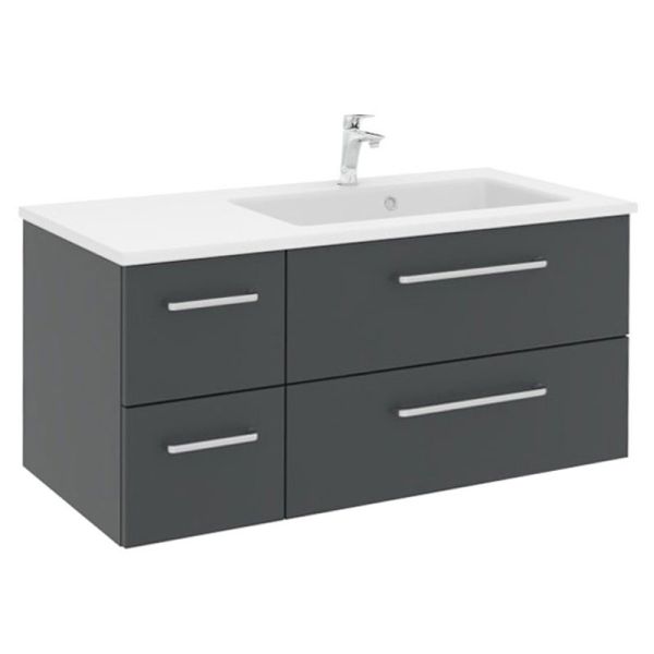 Pelipal PCON Solid Surface Waschtisch mit Unterschrank 107 cm