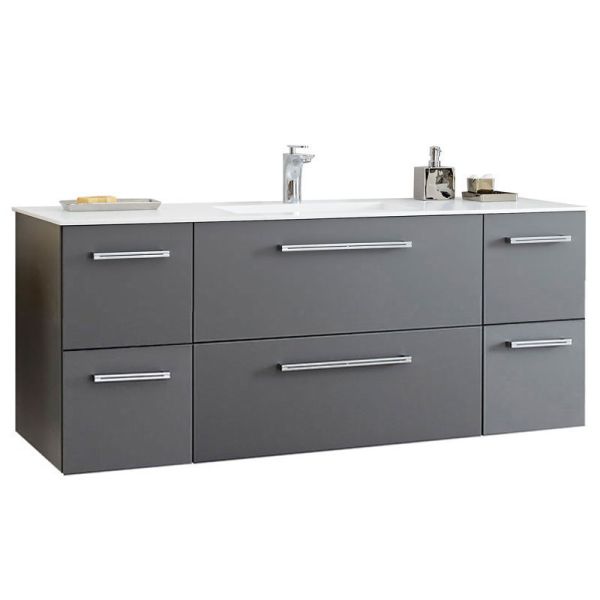 Pelipal PCON Krion-Waschtisch mit Unterschrank 136 cm