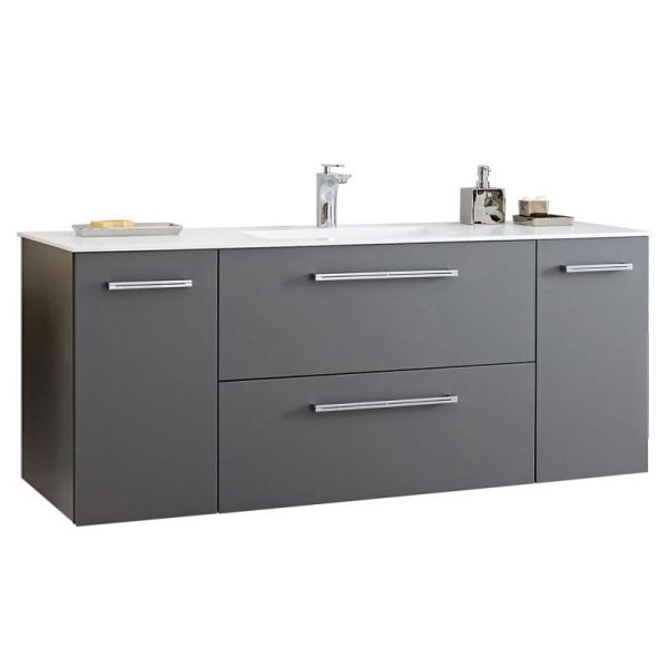 Pelipal PCON Krion-Waschtisch mit Unterschrank 136 cm