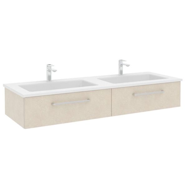 Pelipal PCON Solid Surface Doppelwaschtisch mit Unterschrank 153 cm