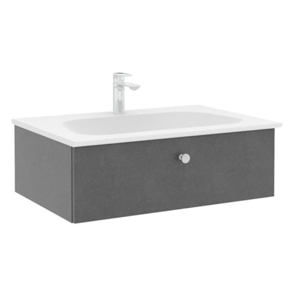 Pelipal PCON Mineralmarmor-Waschtisch mit Unterschrank 77 cm