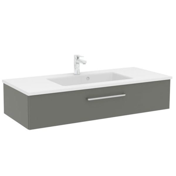 Pelipal PCON Solid Surface Waschtisch mit Unterschrank 122 cm