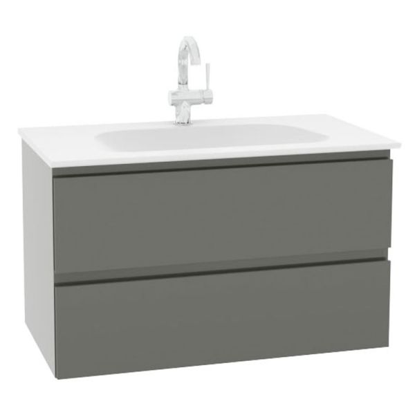 Pelipal PCON Mineralmarmor-Waschtisch mit Unterschrank 92 cm