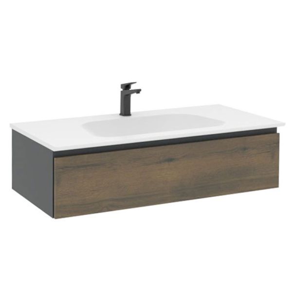 Pelipal PCON Mineralmarmor-Waschtisch mit Unterschrank 107 cm