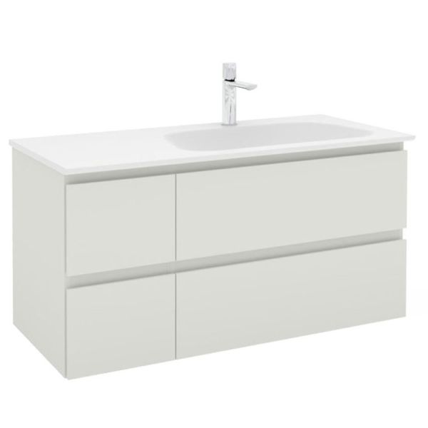 Pelipal PCON Mineralmarmor-Waschtisch mit Unterschrank 107 cm