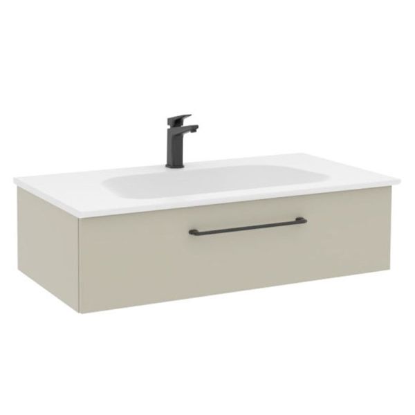 Pelipal PCON Mineralmarmor-Waschtisch mit Unterschrank 92 cm