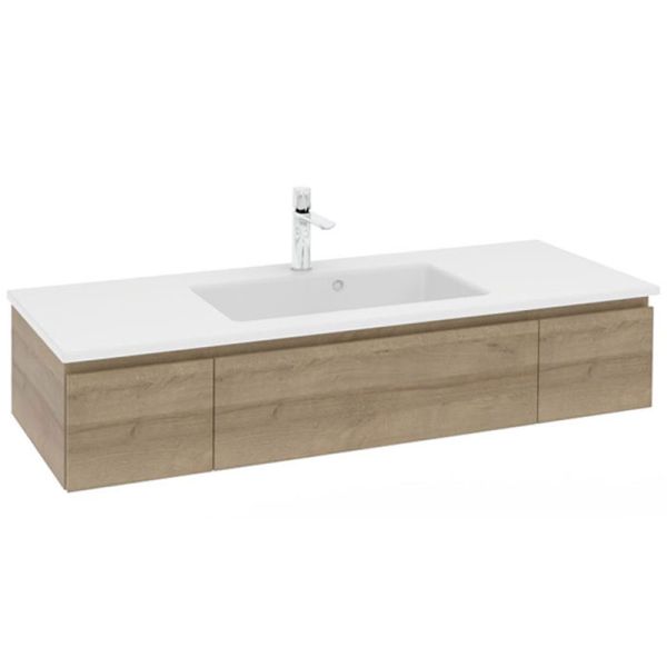 Pelipal PCON Solid Surface Waschtisch mit Unterschrank 137 cm