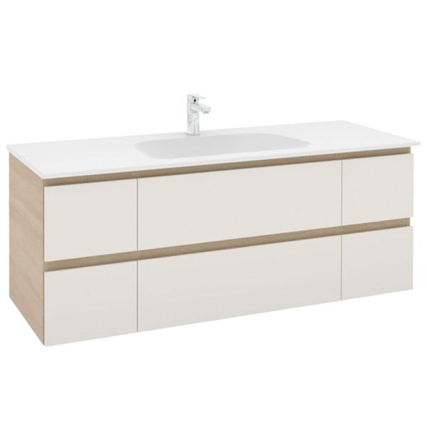 Pelipal PCON Solid Surface Waschtisch mit Unterschrank 137 cm