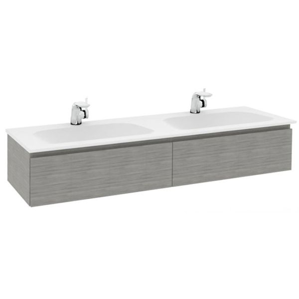 Pelipal PCON Mineralmarmor-Doppelwaschtisch mit Unterschrank 152 cm