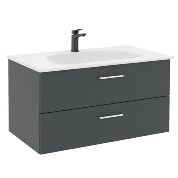 Pelipal PCON Solid Surface Waschtisch mit Unterschrank 92 cm