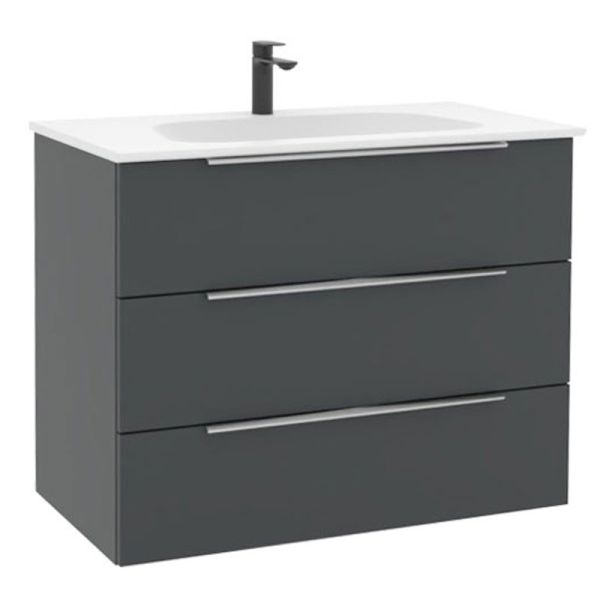 Pelipal PCON Mineralmarmor-Waschtisch mit Unterschrank 92 cm