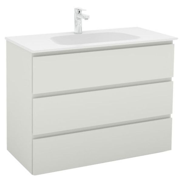 Pelipal PCON Mineralmarmor-Waschtisch mit Unterschrank 107 cm