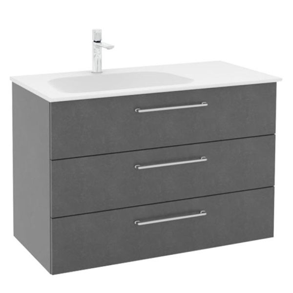 Pelipal PCON Mineralmarmor-Waschtisch mit Unterschrank 107 cm