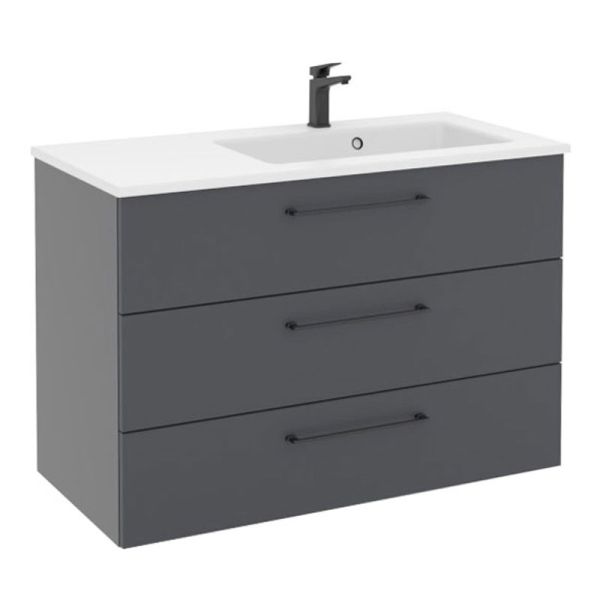Pelipal PCON Mineralmarmor-Waschtisch mit Unterschrank 107 cm