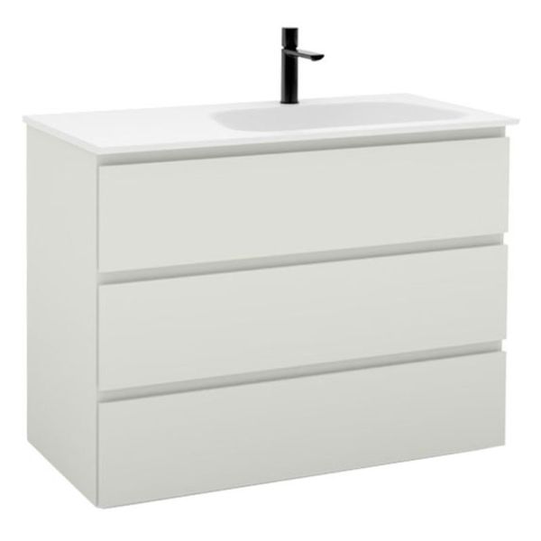 Pelipal PCON Mineralmarmor-Waschtisch mit Unterschrank 107 cm