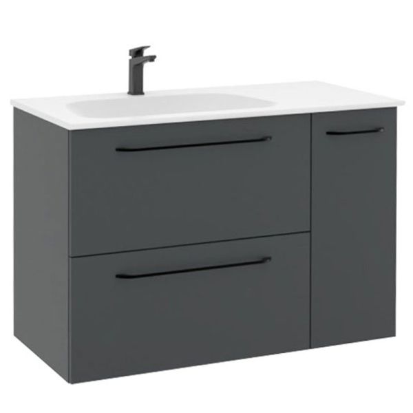 Pelipal PCON Mineralmarmor-Waschtisch mit Unterschrank 107 cm