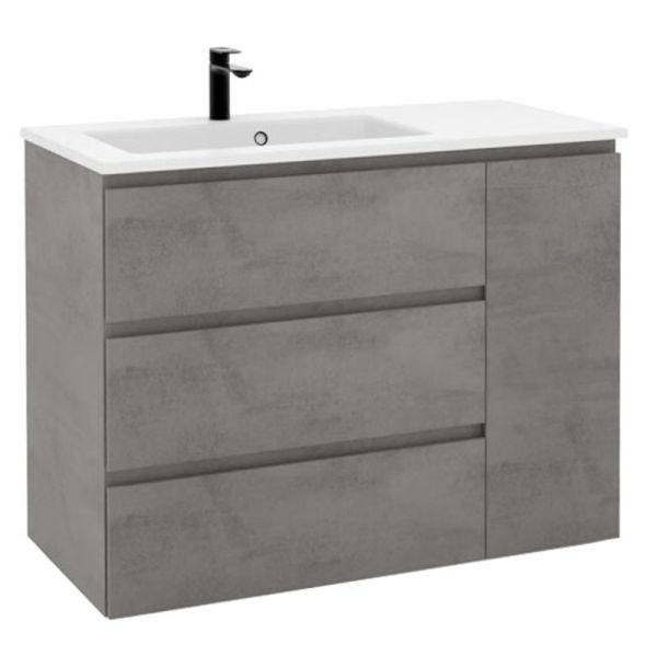 Pelipal PCON Solid Surface Waschtisch mit Unterschrank 107 cm