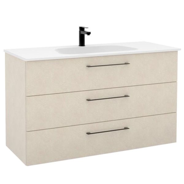 Pelipal PCON Mineralmarmor-Waschtisch mit Unterschrank 122 cm
