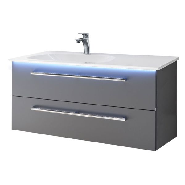 Pelipal PCON Mineralmarmor-Waschtisch mit Unterschrank 107 cm