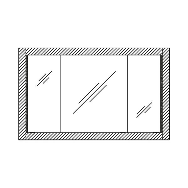 Pelipal PCON Einbauspiegelschrank 137 cm Skizze