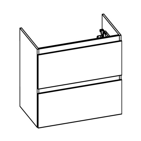 Pelipal PCON Waschtischunterschrank 65 cm Skizze