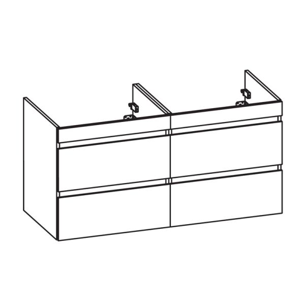 Pelipal PCON Waschtischunterschrank 125 cm Skizze
