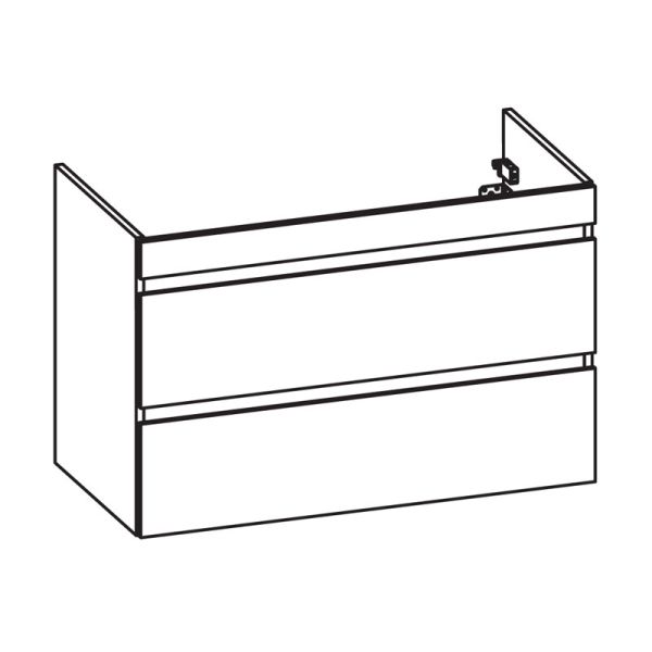 Pelipal PCON Waschtischunterschrank 96 cm Skizze