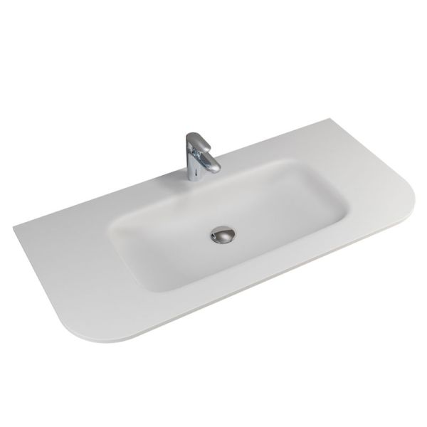Pelipal Serie 7200 Möbelwaschtisch - 107 cm, Solid Surface, Weiß Matt