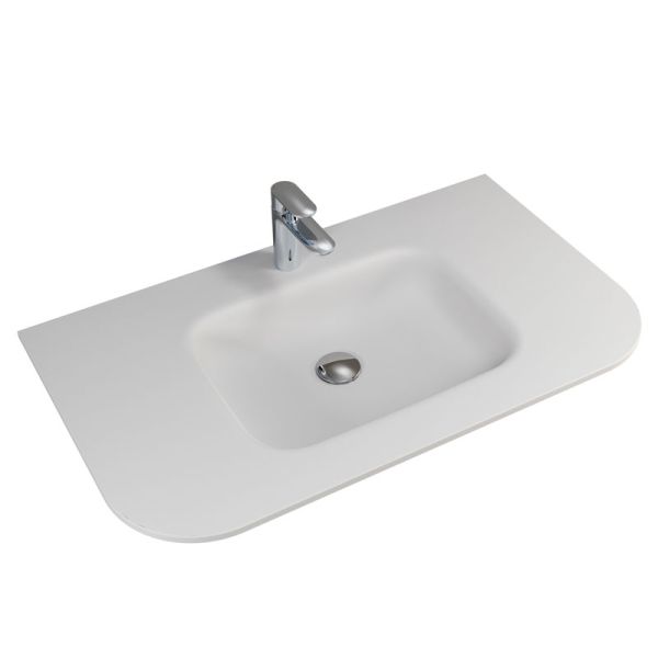 Pelipal Serie 7200 Möbelwaschtisch - 87 cm, Solid Surface, Weiß Matt