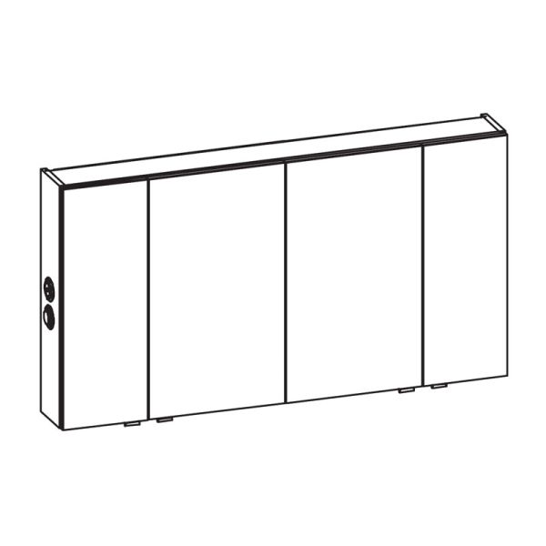 Pelipal Spiegelschrank 130 cm Skizze