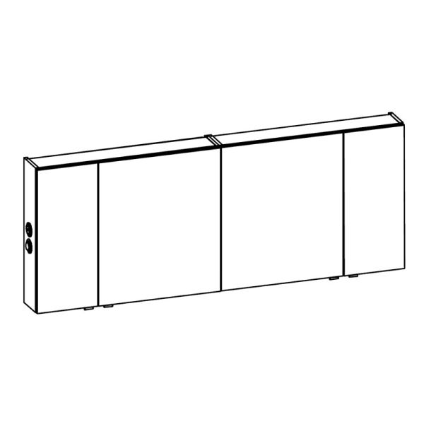 Pelipal Spiegelschrank 180 cm Skizze