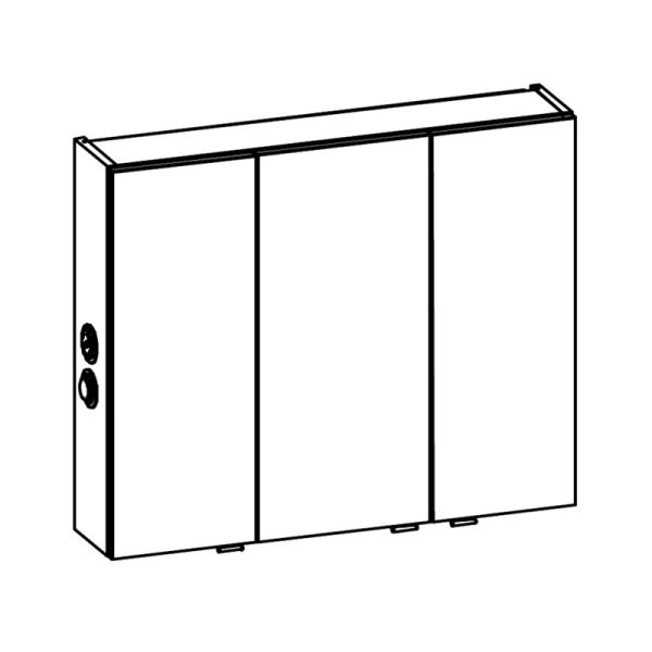Pelipal Spiegelschrank 90 cm Skizze