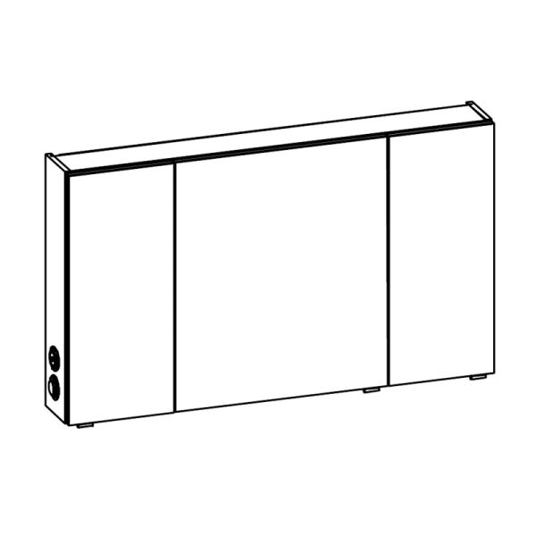 Pelipal Spiegelschrank 100 cm Skizze