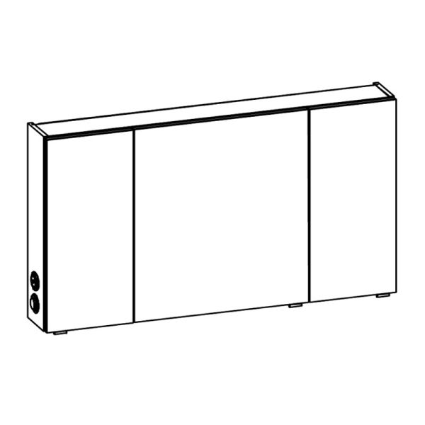 Pelipal Spiegelschrank 120 cm Skizze