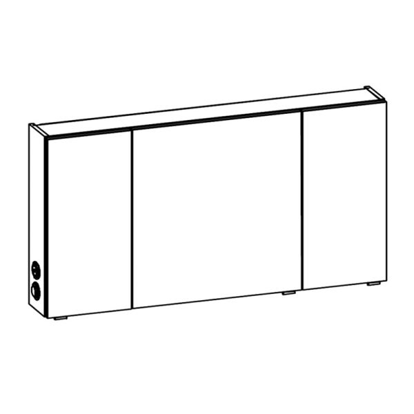 Pelipal Spiegelschrank 130 cm Skizze