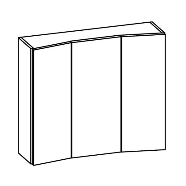 Pelipal Spiegelschrank 80 cm Skizze