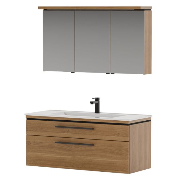 Puris Cool Line Badmöbelset mit Spiegelschrank 120 cm