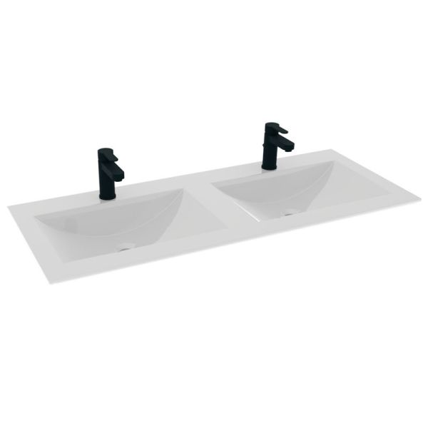 Puris Cool Line Möbelwaschtisch / Doppelwaschtisch - 122 cm Glas