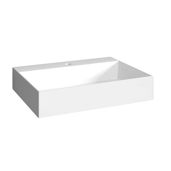 Puris Kera Plan Keramik Aufsatzwaschtisch Squared weiß 62 cm