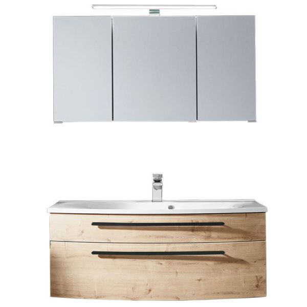 Puris Speed Badmöbel Set - 102 cm - Spiegelschrank, Mineralguss oder Keramik WT