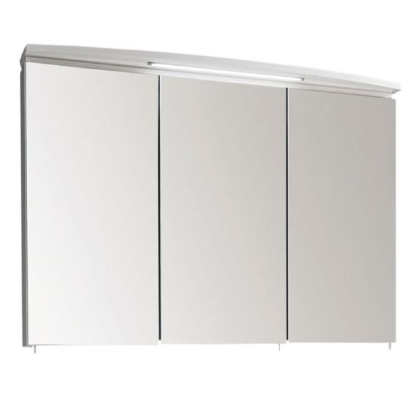 Puris Speed Spiegelschrank mit 3 Spiegeldrehtüren und LED Einbauleuchte 1200 mm