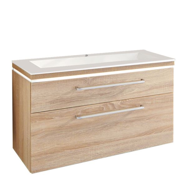 Puris Cool Line Waschtisch mit Waschtischunterschrank mit Dekorplatte 90cm breit