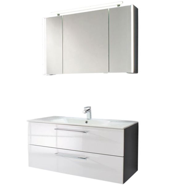 Puris Fresh Badmöbel Set 26 - 100 cm, Spiegelschrank Serie C