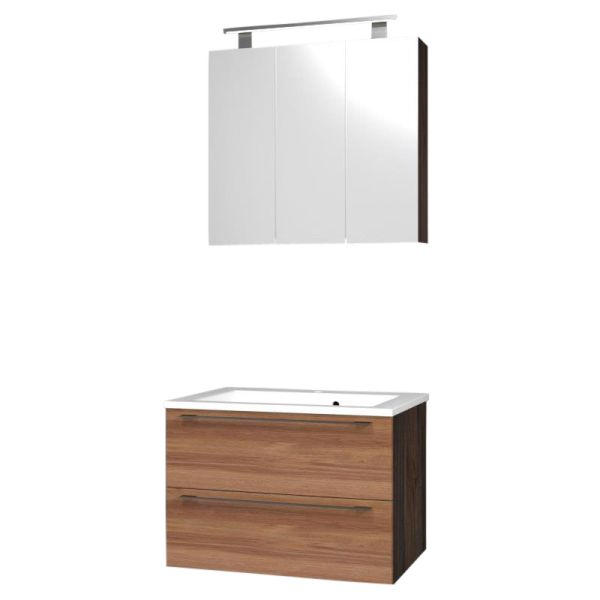 Puris Fresh Badmöbelset 3 - 70 cm Spiegelschrank Serie A