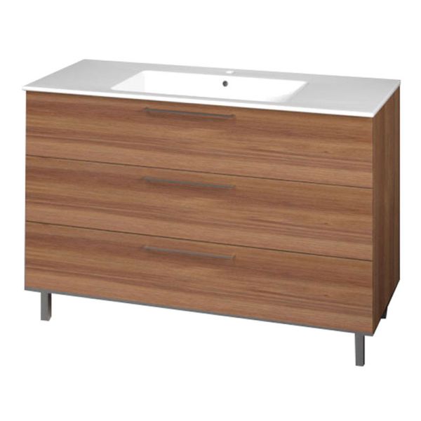 Puris Quada Keramik-Waschtisch mit Waschtischunterschrank 122 cm