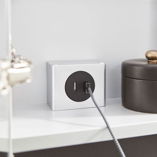 Puris Zubehör Steckdosen-Element Spiegelschrank - USB Steckdose